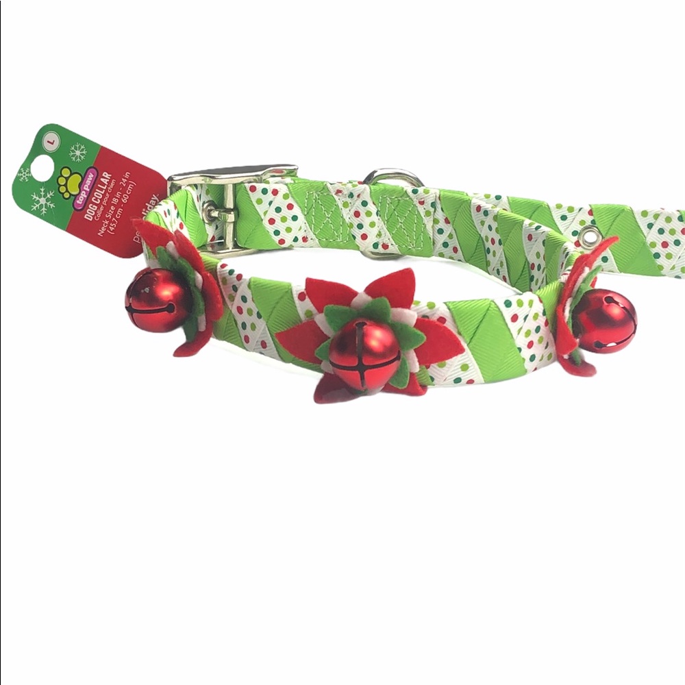 COPY - Top Paw collar Christmas themed jingle bells